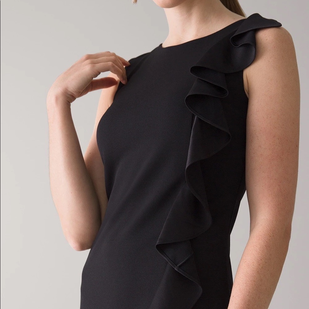 White House Black Market Shift Ruffle Dress Size 2 - Picture 3 of 10